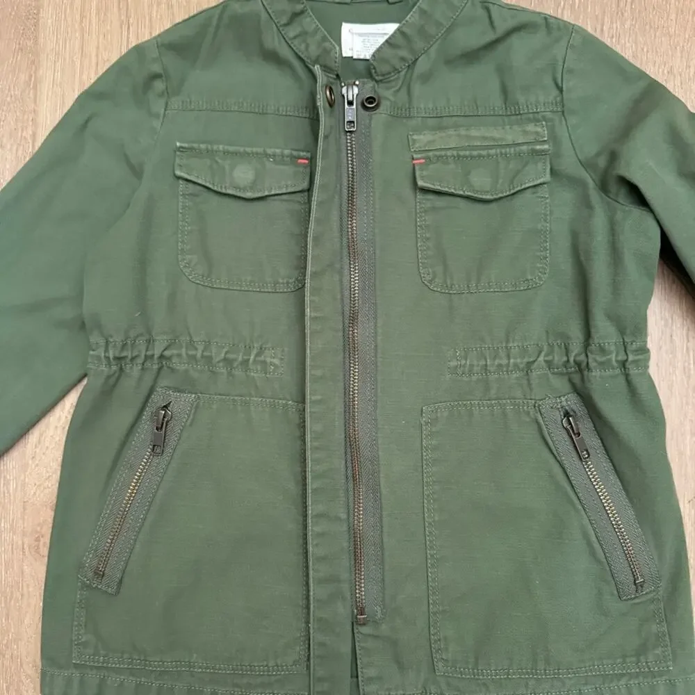 J Crew CrewCuts Army Green Utility Jacket size 6/7